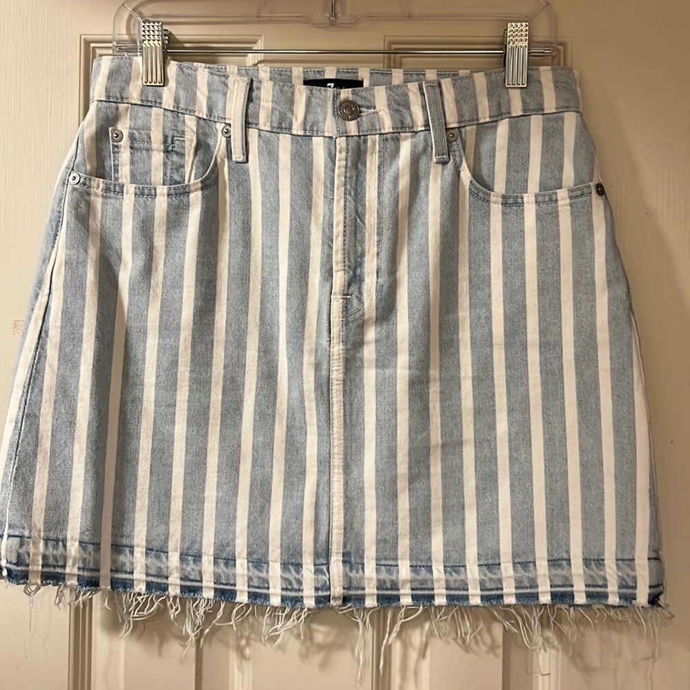 7 for all mankind denim striped skirt excellent condition